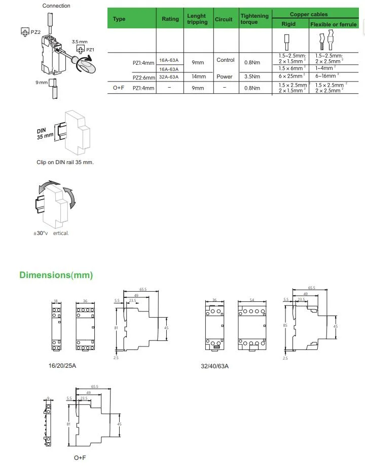 Amur Dxict-63 DIN Rail Household Contactor 3p+1 63A AC Home Contactor