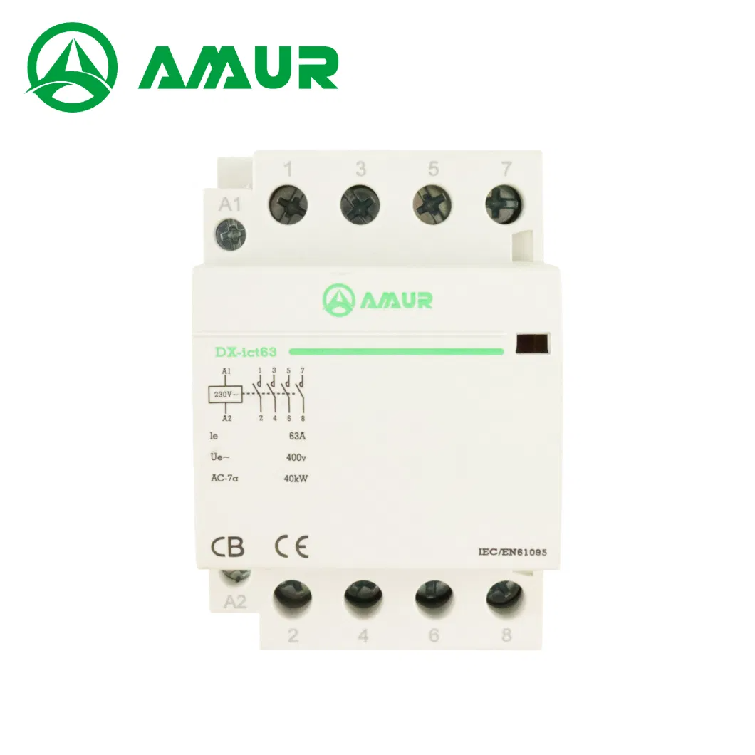 Amur Dxict-63 DIN Rail Household Contactor 3p+1 63A AC Home Contactor