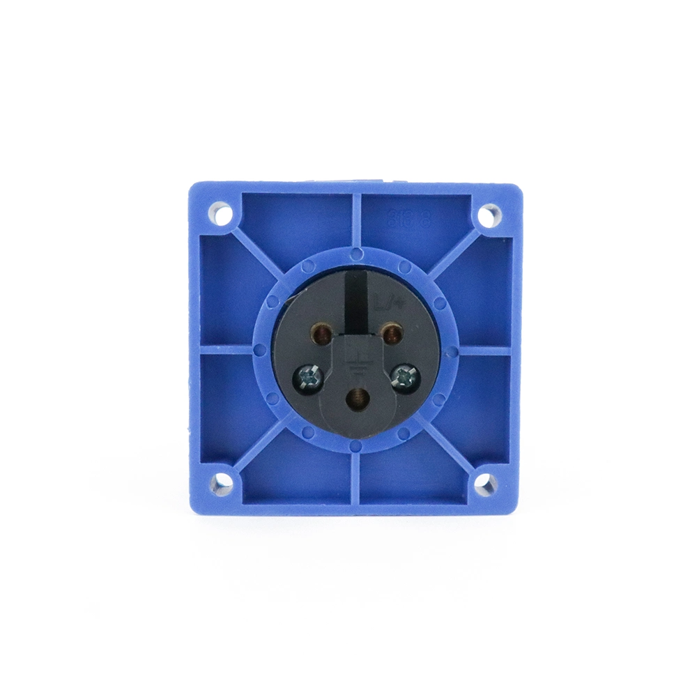 Yellow 32A 3p 130V IP67 Panel Mounted Socket for Industrial Electric Socket