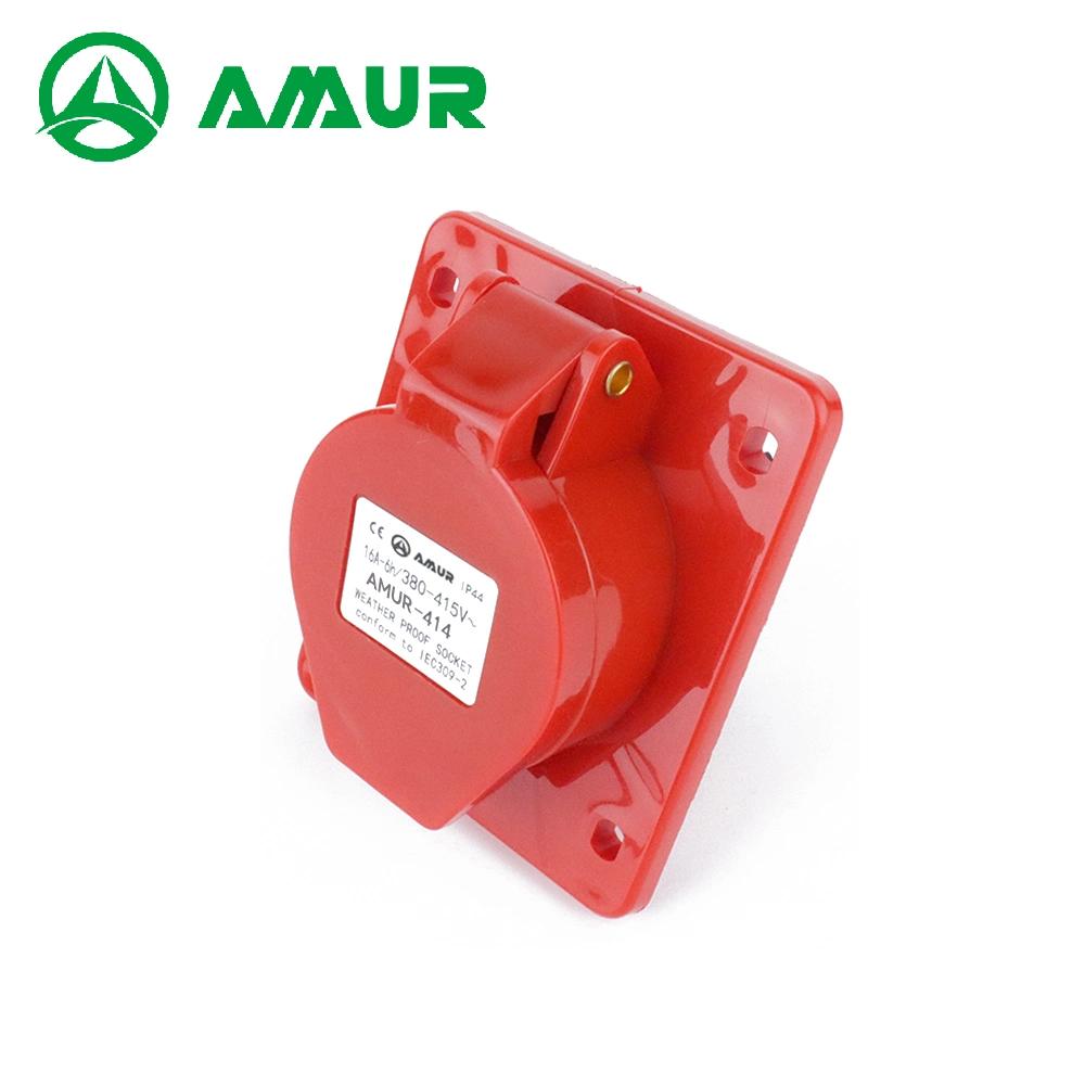 Power Charging Socket 16A-32A IP44 Industrial Waterproof Panel Tilt Socket