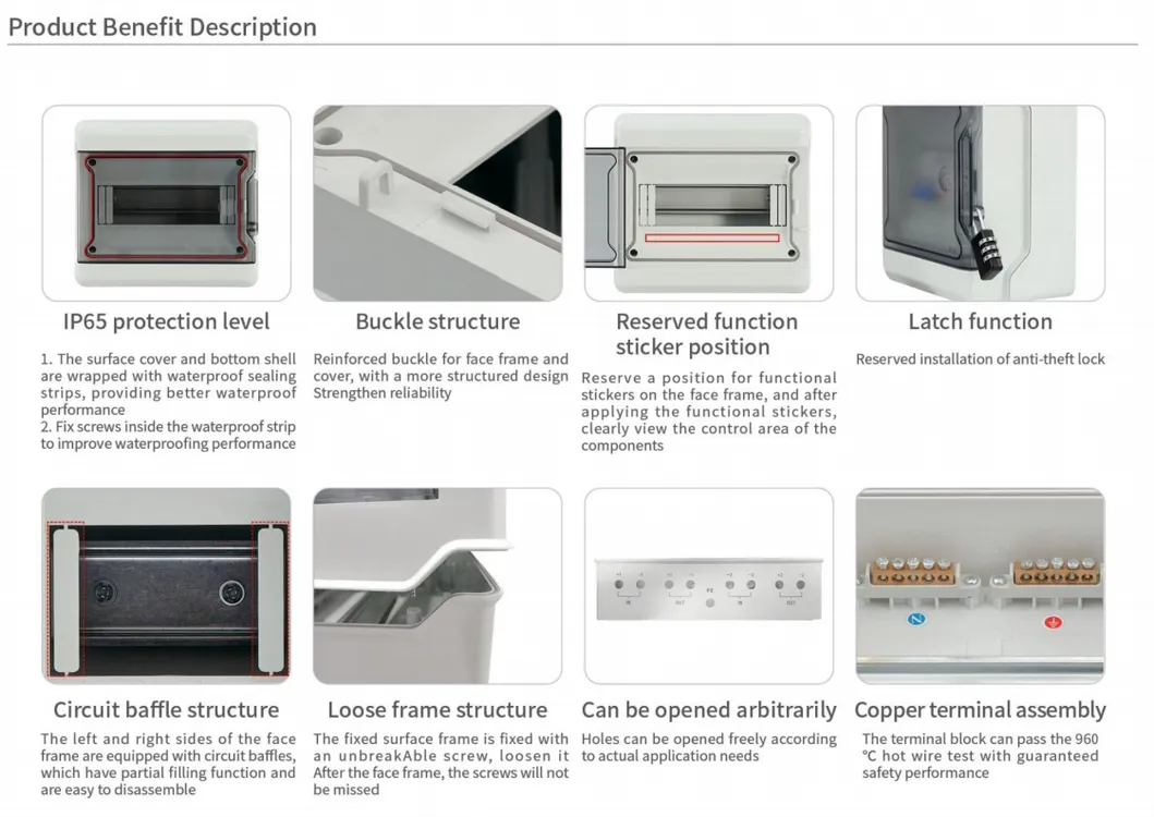 Amur at-4 4 Way IP65with Copper Terminal Blocks Plastic Waterproof Distribution Box