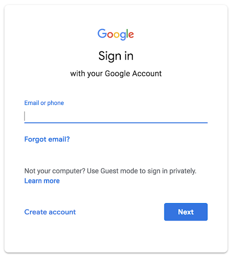Google account sign in