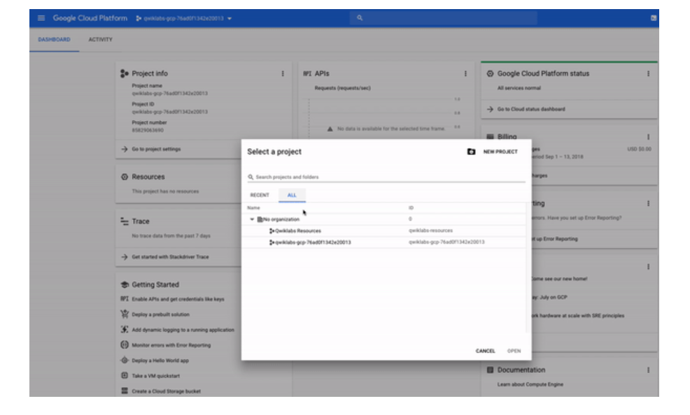 Select a project