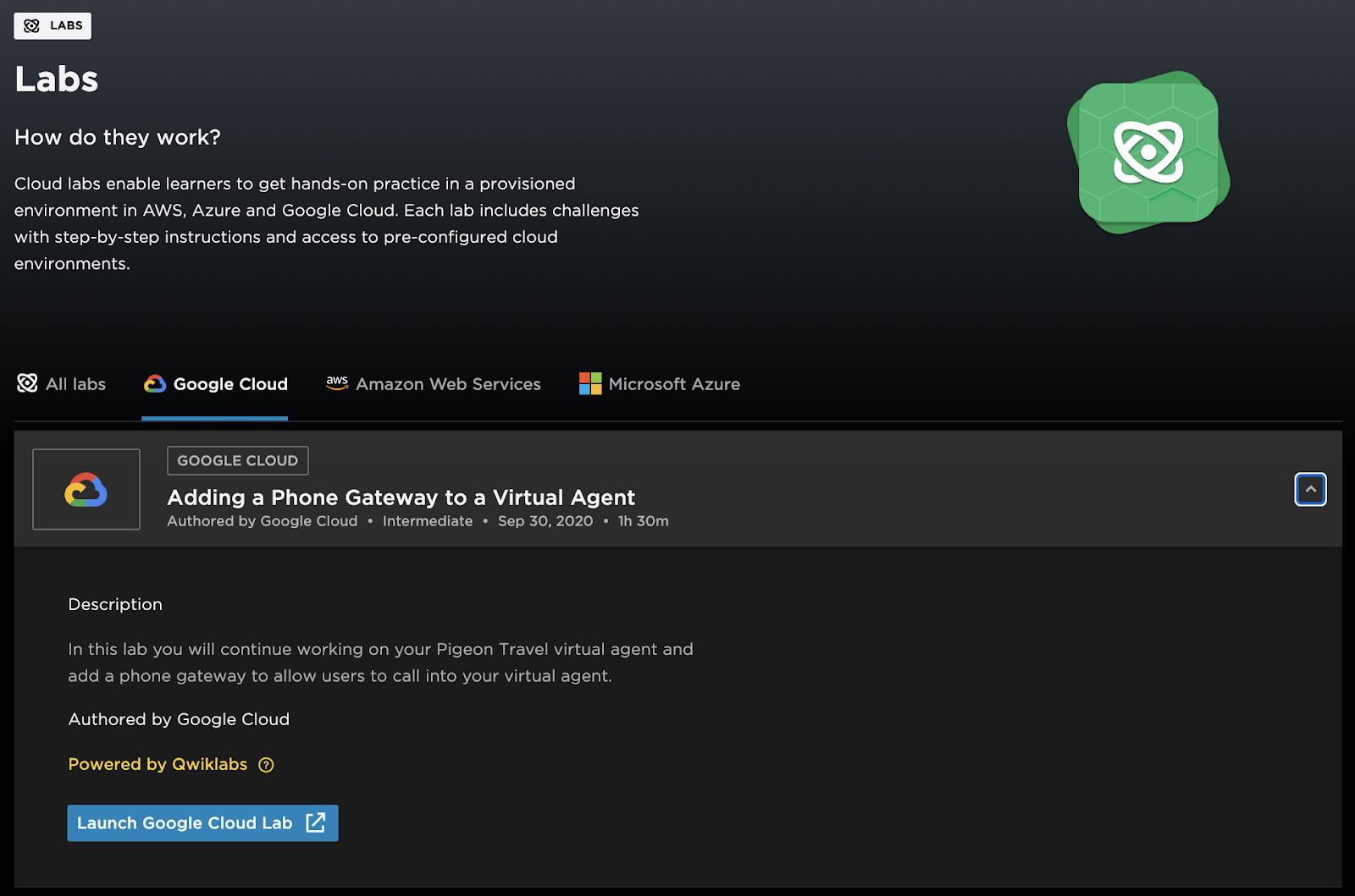 Google Cloud Labs on Pluralsight