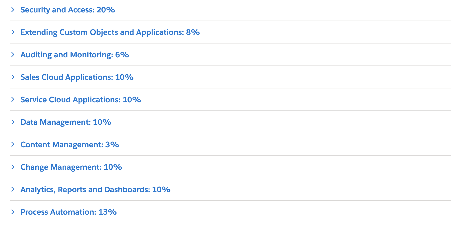 Salesforce Trailhead 考试大纲