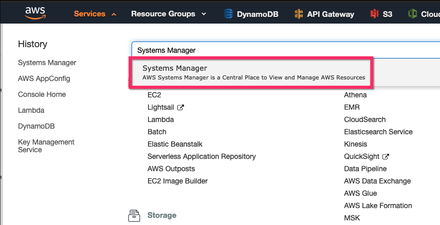 AWS 控制台系统管理器