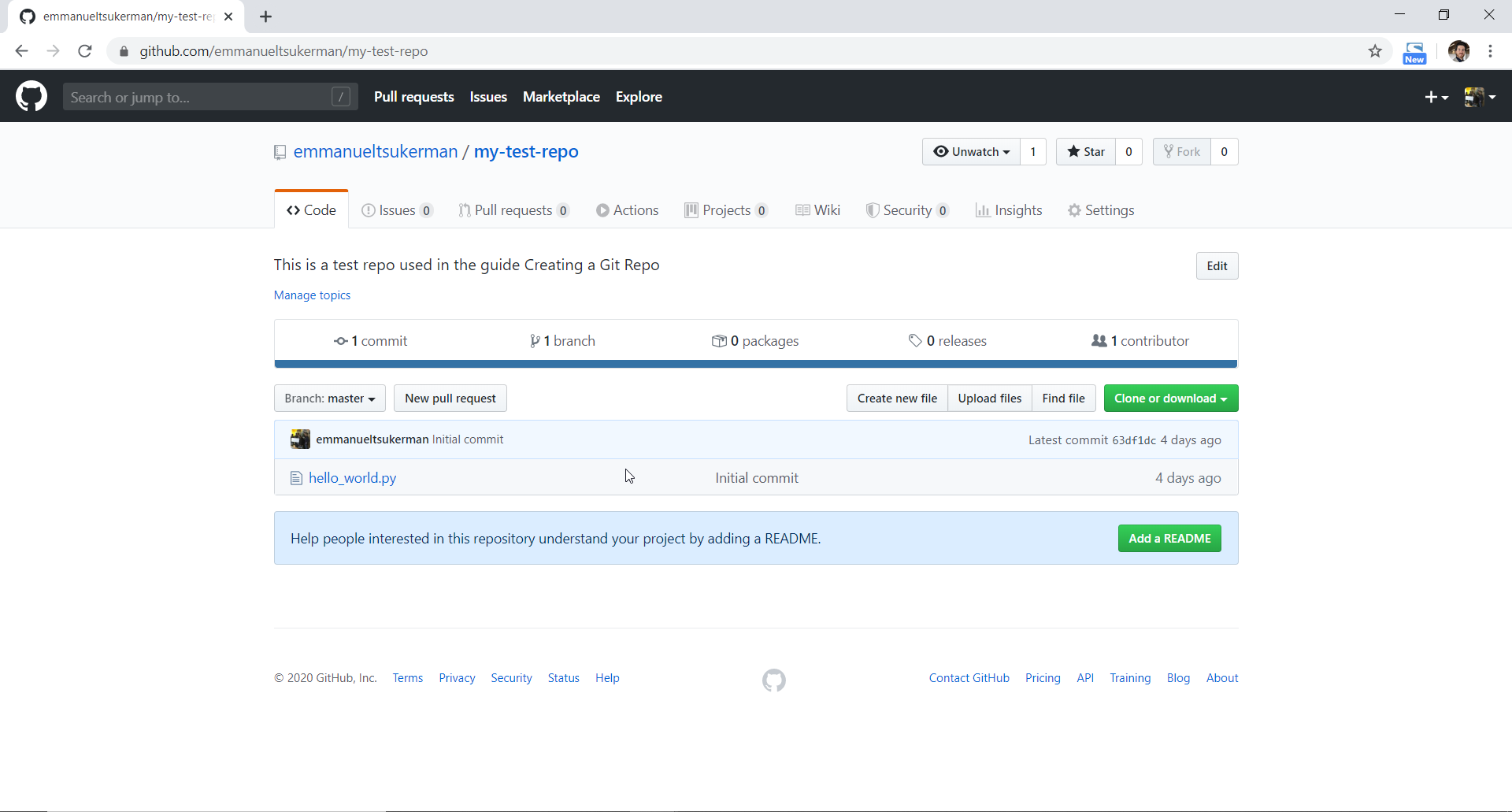 您在 Github 上的 Repo