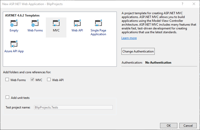 Visual Studio 新建 ASP.NET Web 应用程序