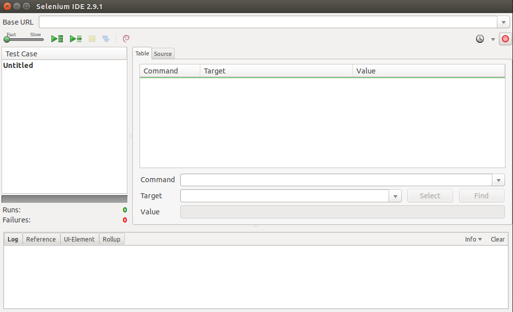 Selenium IDE 窗口