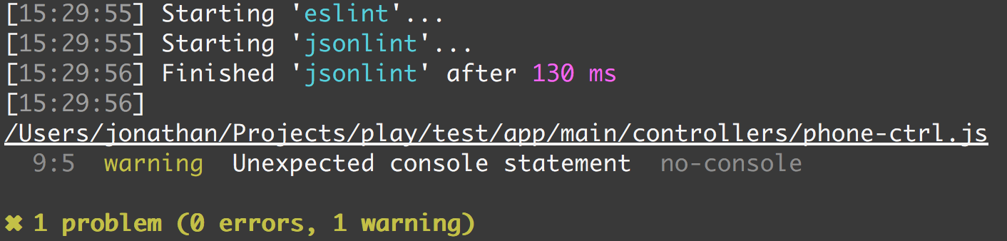 终端中的 eslint