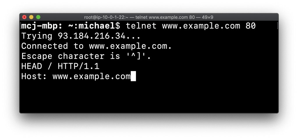 Telnet HTTP 标头请求