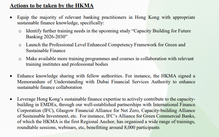 Actions to be taken by the HKMA 